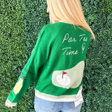 Golf Embroidered Patch Cardigan