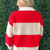 Striped Polo Neck Sweater
