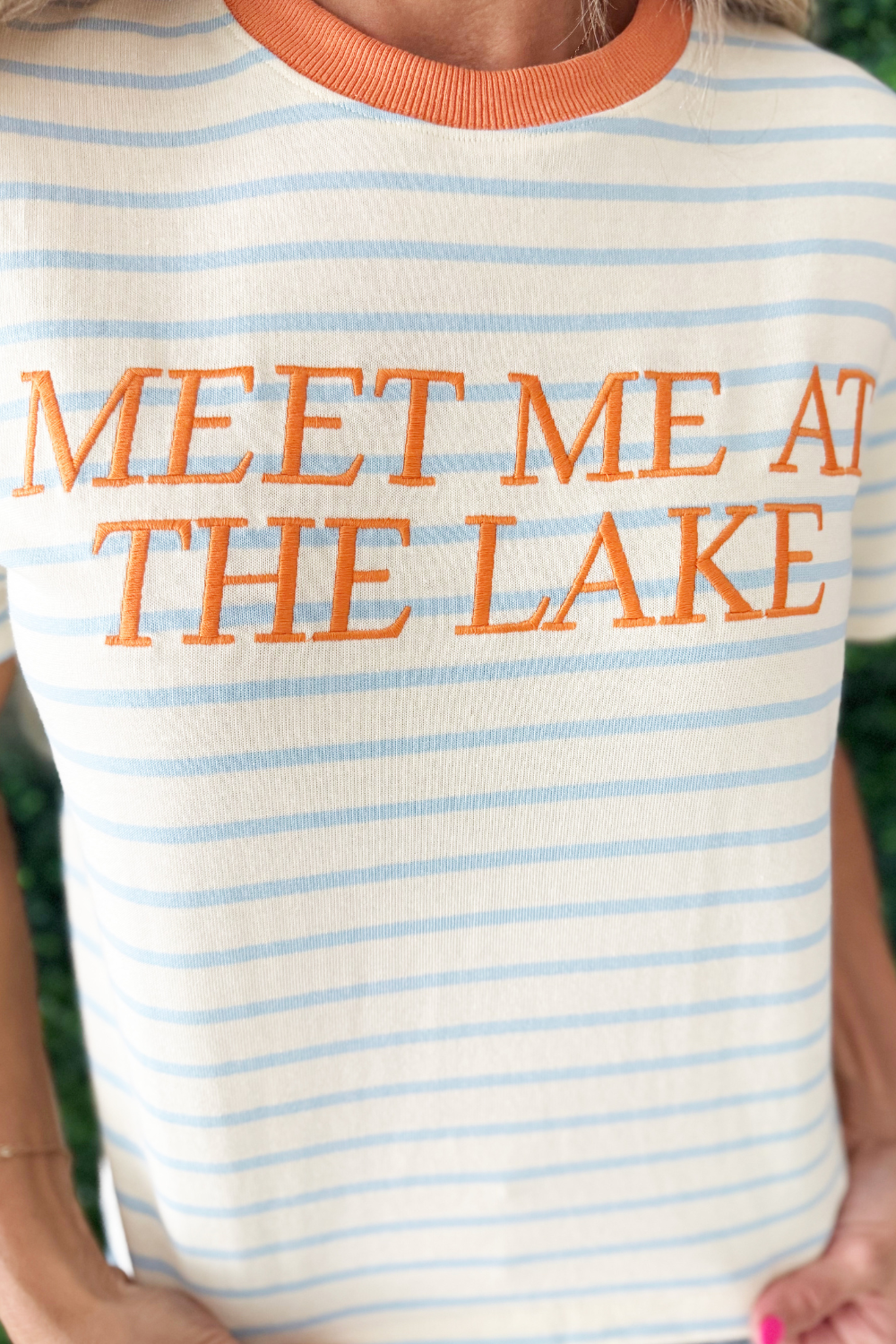 'Meet Me at the Lake' Striped Knit Top