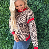 Contrast Ribbing Detail Open Back Sweater