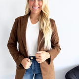 Suede Oversized Blazer