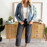 Hooded Sweatshirt Denim Jacket