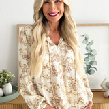 Printed Peasant Blouse