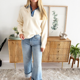 Denim Collar Knit Polo