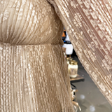 Pleated Lace Peplum Blouse