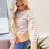 Texture Striped Contrast Sweater