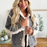 Denim Mixed Sherpa Jacket