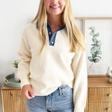 Denim Collar Knit Polo