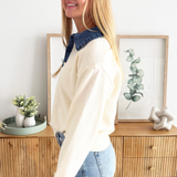 Denim Collar Knit Polo