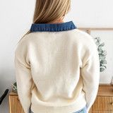 Denim Collar Knit Polo