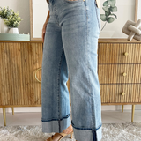 Meg High Rise Fab Ab Wide Legs Roll Up Regular Hem
