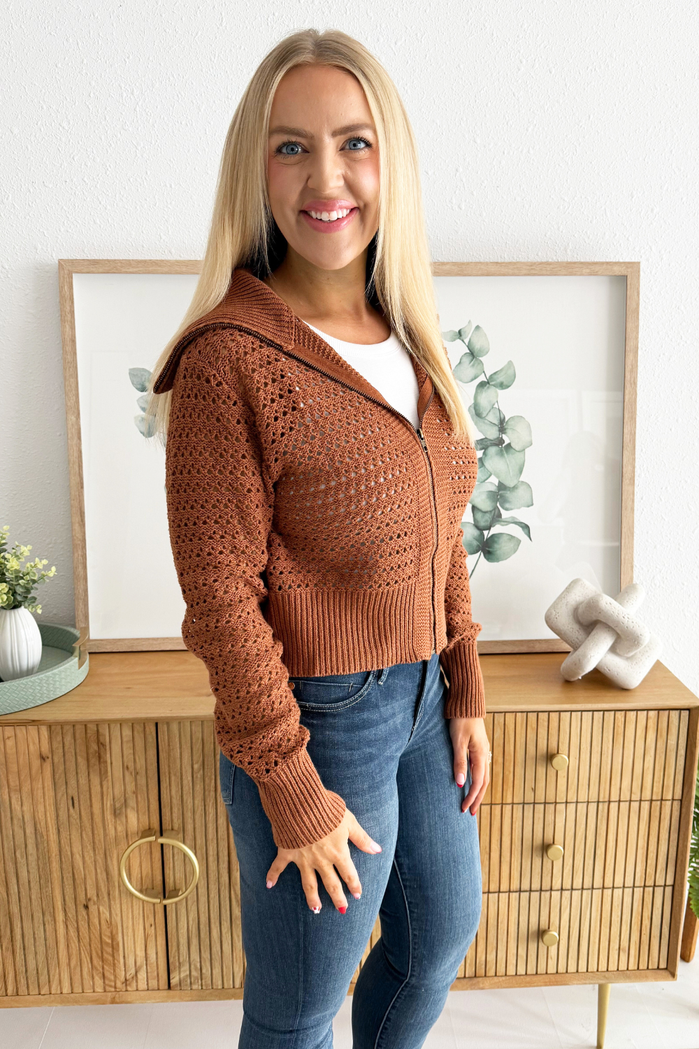 Open Knit Sweater Jacket