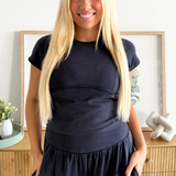 Cap Sleeve Mineral Wash Top