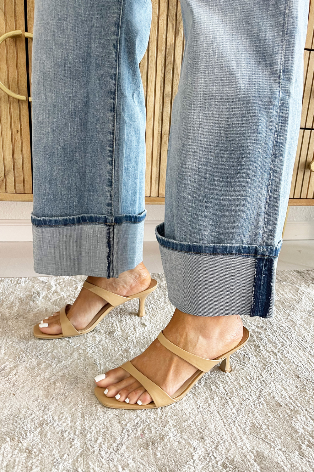 Meg High Rise Fab Ab Wide Legs Roll Up Regular Hem