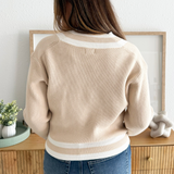 V-Neck Varsity Stripe Knit Sweater