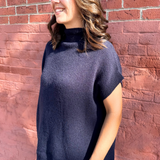 Short Sleeve Mock Neck Sweater