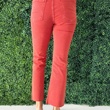 Kelsey High Rise Ankle Flare with Raw Hem