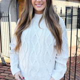 Cable Knit Crew Neck Sweater