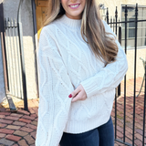 Cable Knit Crew Neck Sweater
