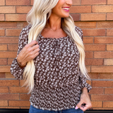 Long Sleeve Ditsy Blouse