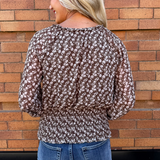 Long Sleeve Ditsy Blouse