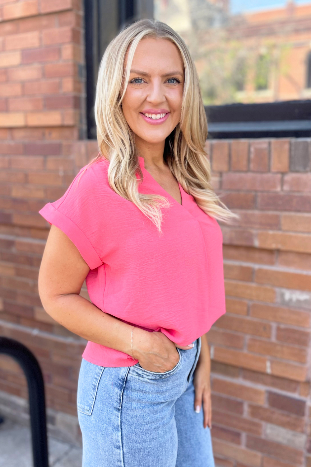 V-Neck Short Sleeve Top