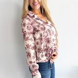 Tie Front Satin Blouse