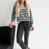 Long Sleeve Crew Neck Dropped Shoulder Sweater