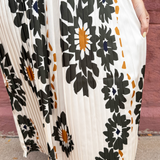 Sleeveless Printed Pleated Midi Dress