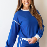 Contrast Piping French Terry Top
