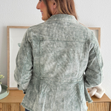Washed Denim Peplum Jacket