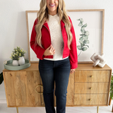 Zipper Front Suede Jacket
