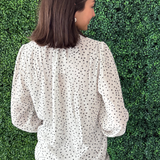 Geo Print Tie Detail Blouse