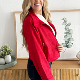 Zipper Front Suede Jacket