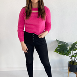 Eyelash Front Cutout Sweater