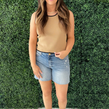 Embroidered Knit Tank Top