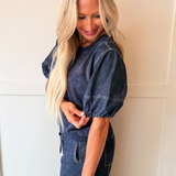 Half Sleeve Ruffle Detail Top