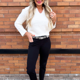 Soft Yarn Collared Sweater Top