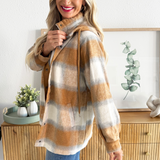 Plaid High Collar Jacket