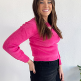 Eyelash Front Cutout Sweater