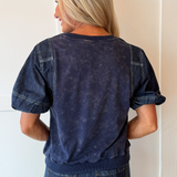 Half Sleeve Ruffle Detail Top