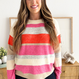 Multi Color Block Pullover Sweater