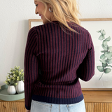 Long Sleeve Crewneck Ribbed Sweater