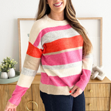 Multi Color Block Pullover Sweater