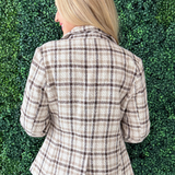 Single Breast Plaid Blazer