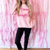 Merry Christmas Tinsel Lettering Sweater