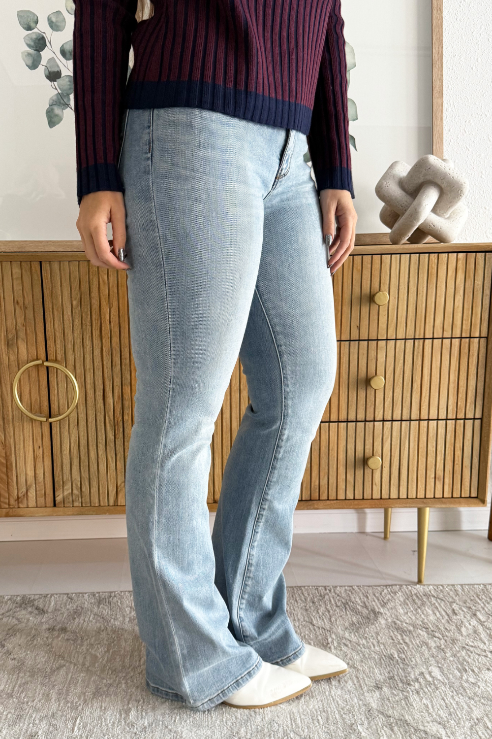 Ana High Rise fab Ab Flare-Baby DN All Over