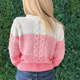Ombre Cable Knit Long Sleeve Sweater