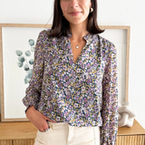 Flower Print Ruffle Detail Blouse