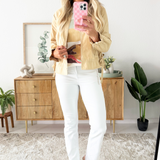 Elastic Waist Full Zip Jacket with Front Pockets